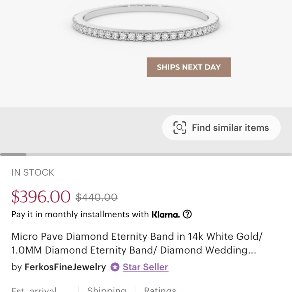 Pre owned white gold diamond eternity band